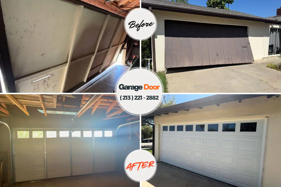 Before and after: garage door repair Wright County
